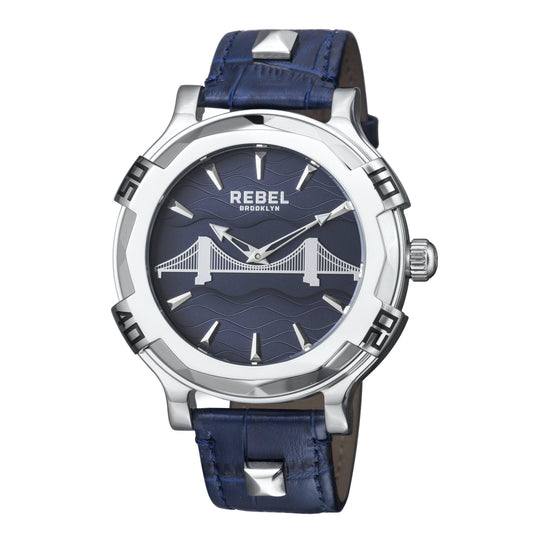 Brooklyn Bridge Blue Dial Men's Watch-Rebel Brooklyn Watches - RB102-4041 - 