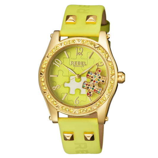 Gravesend Lime Green Dial Women's Watch-Rebel Brooklyn Watches - RB111-9171 - 