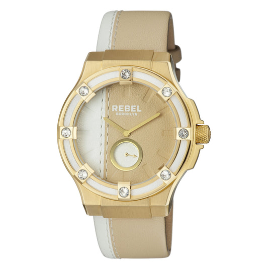 Flatbush White/Gold Dial Women's Watch-Rebel Brooklyn Watches - RB119-9101 - 